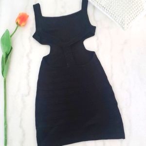 Vintage 90’s Bebe’s beaded cut out back mini dress